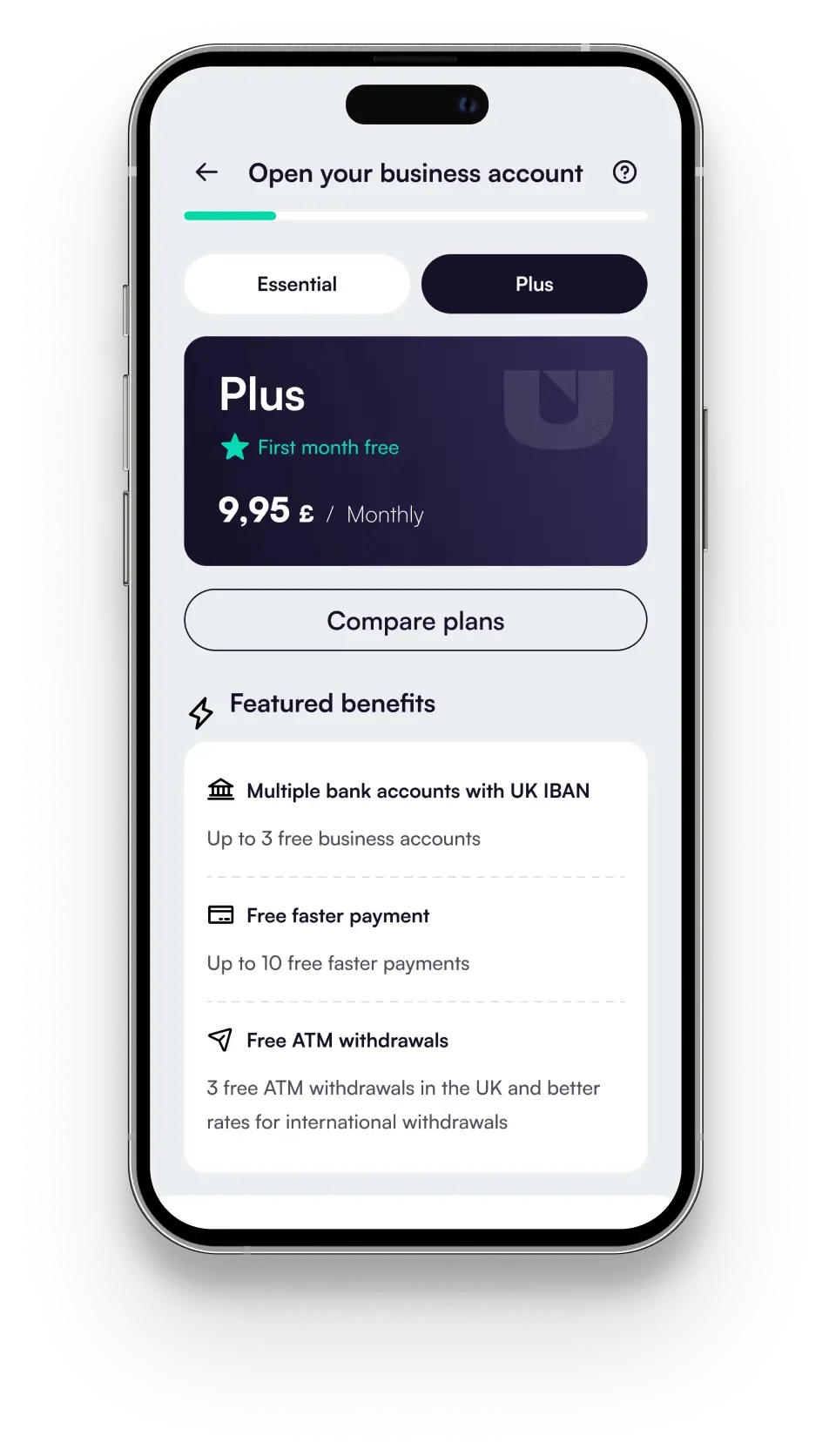 RUUT app — Open your business account screen